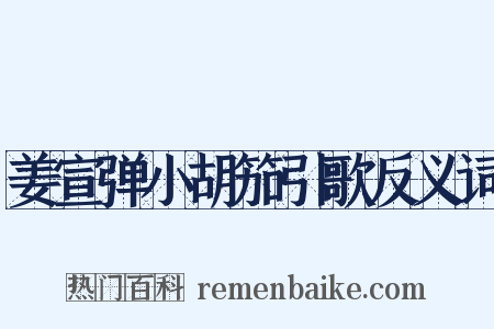 姜宣弹小胡笳引歌反义词是什么意思的图片